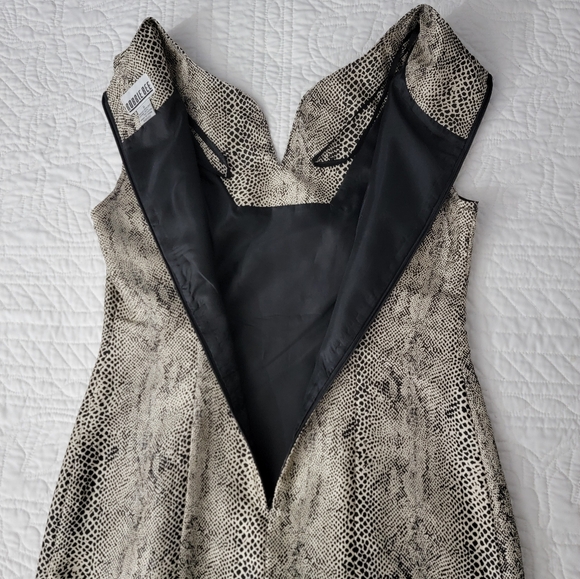 Robbie Bee Womens 100% Silk Snake Print Sleeveless Sheath Dress Size 6 - Picture 4 of 13